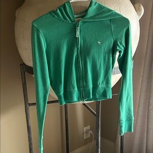 Abercrombie & Fitch Cropped Teal Hoodie